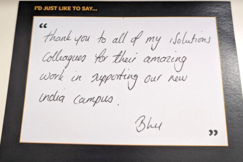 Thank you to all of my iSolutions colleagues for their amazing work in supporting our new India Campus - Bhu