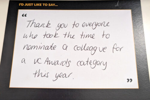 Thank you to everyone who took the time to nominate a colleague for a VC Awards category this year