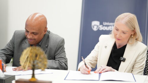 Professor Eloise Phillips signs a Memorandum of Understanding with the Project Management Institute (PMI) North India Chapter