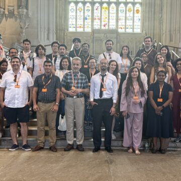 Researchers from the School of Electronics and Computer Science posing during their Parliament visit.
