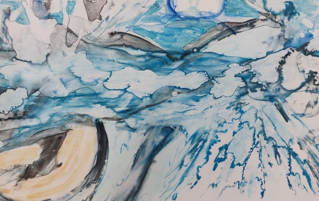 Josie Gray’s winning watercolour print of a seascape captures the disorienting nature of ocean waves.
